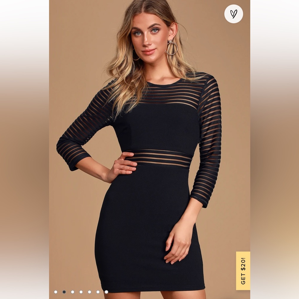 Lulus Perfect Mesh Black Bodycon Dress